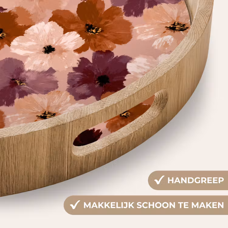 Gepersonaliseerd dienblad - Bloemen - Abstract - Aardetinten — 5