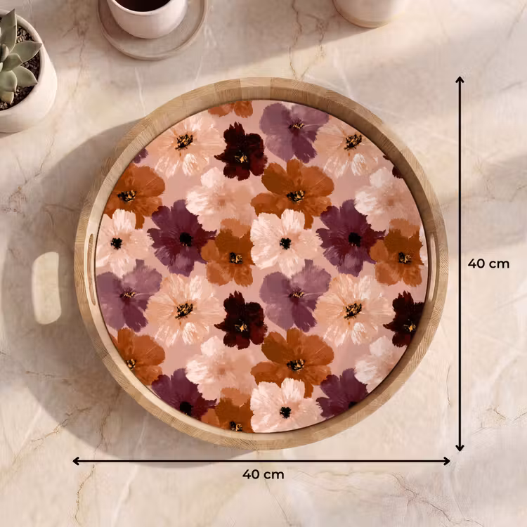 Gepersonaliseerd dienblad - Bloemen - Abstract - Aardetinten — 9