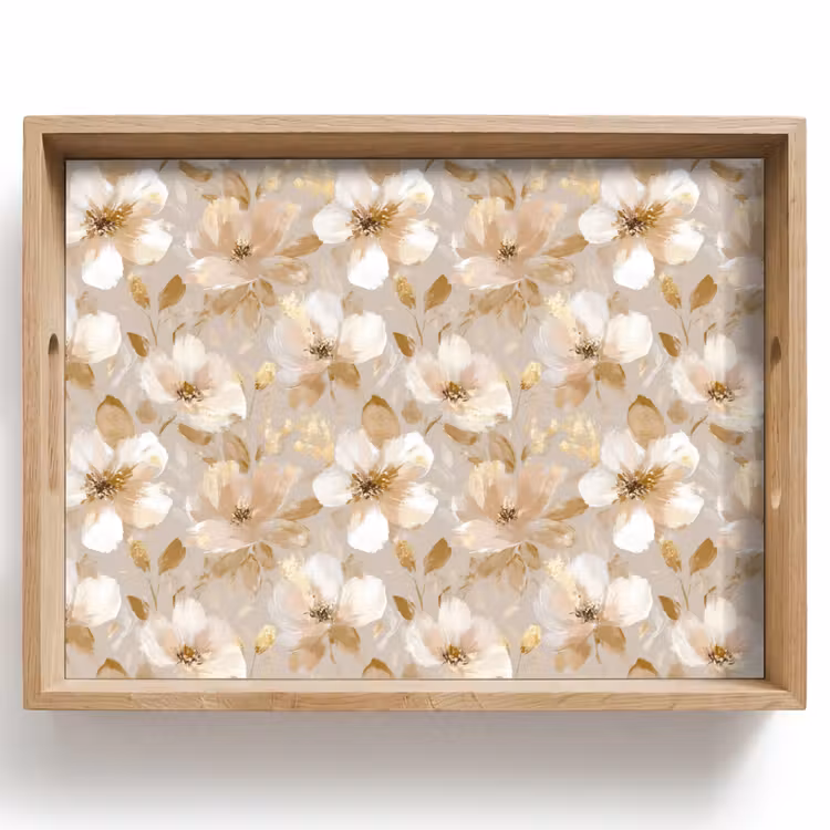 Dienblad - Bloemen - artistiek - Goud — 1
