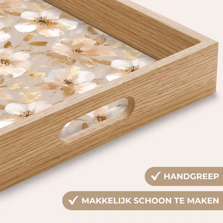 Dienblad - Bloemen - artistiek - Goud — 5