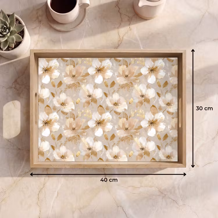 Dienblad - Bloemen - artistiek - Goud — 9
