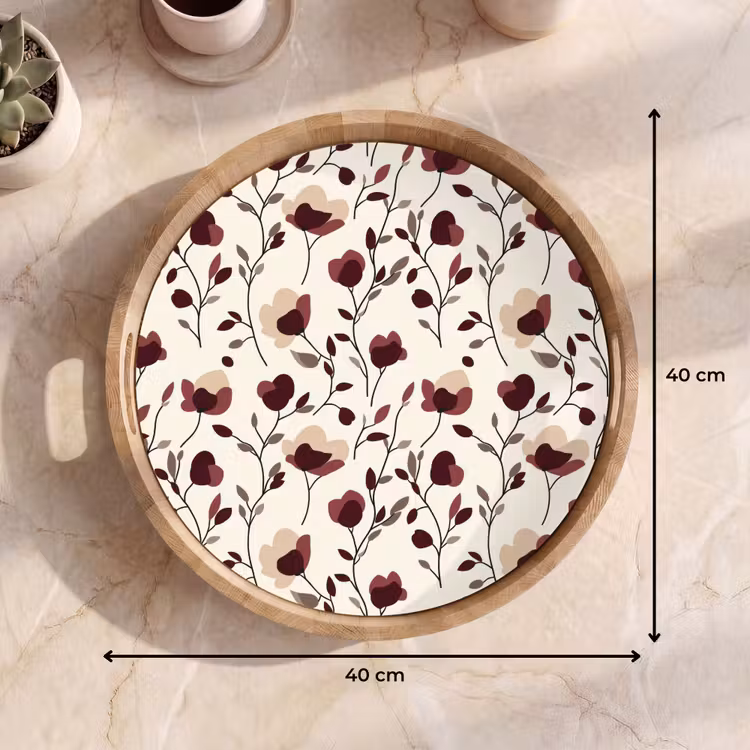 Gepersonaliseerd dienblad - Bloemen - Botanisch - Bordeaux — 9