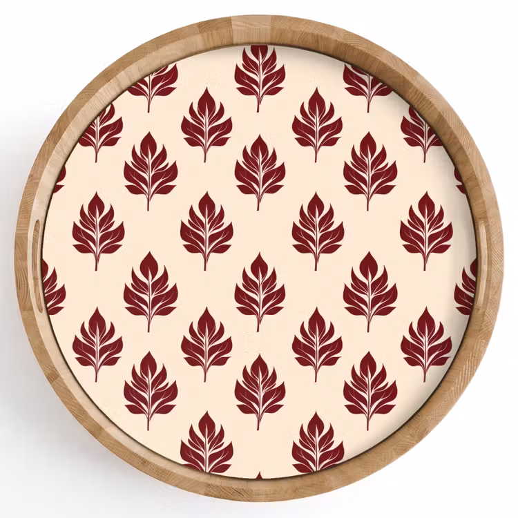 Gepersonaliseerd dienblad - Botanisch - Patroon - Bordeaux — 1