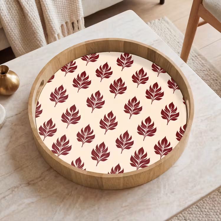 Gepersonaliseerd dienblad - Botanisch - Patroon - Bordeaux — 2