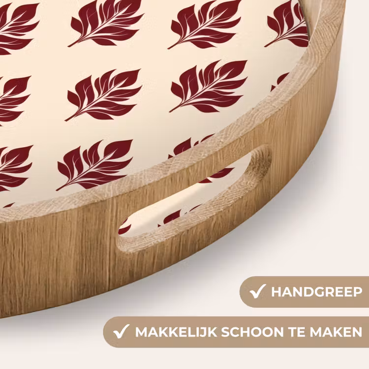 Gepersonaliseerd dienblad - Botanisch - Patroon - Bordeaux — 5