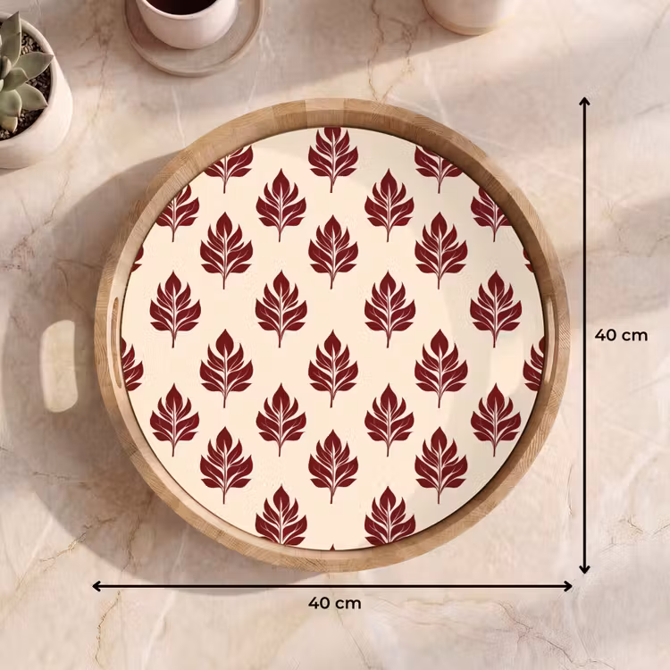 Gepersonaliseerd dienblad - Botanisch - Patroon - Bordeaux — 9