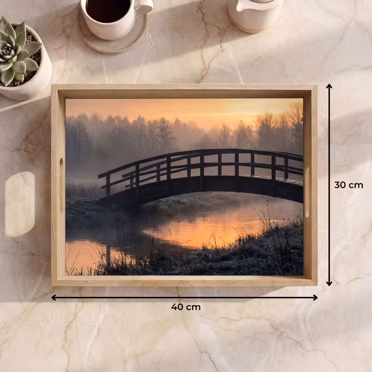 Dienblad - Brug - Mist - Bomen - Water — 9