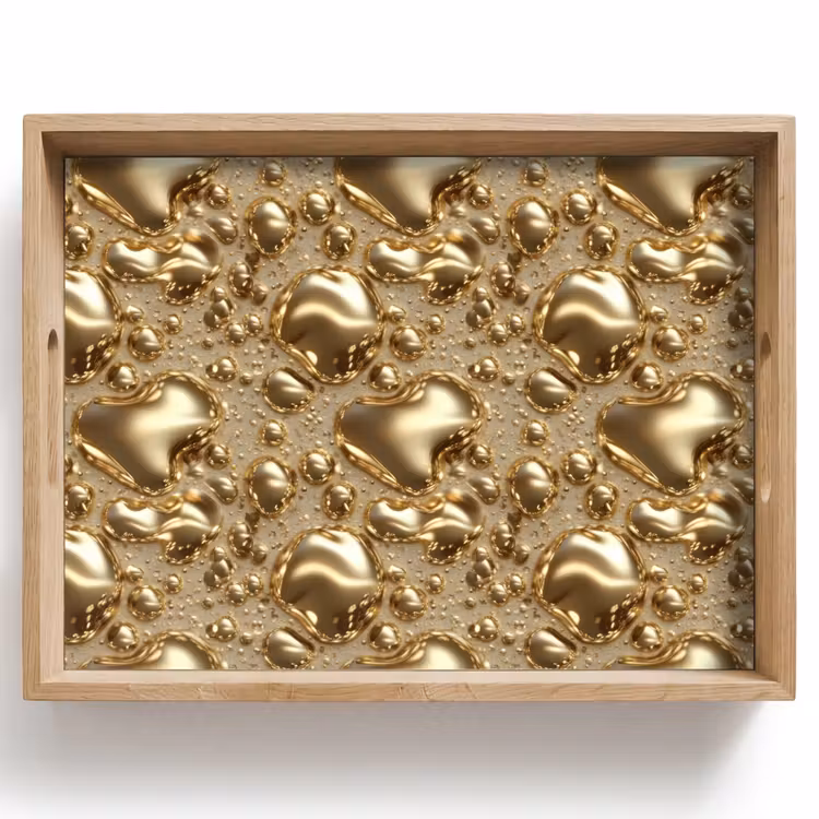 Dienblad - Druppels - Organisch - Goud — 1