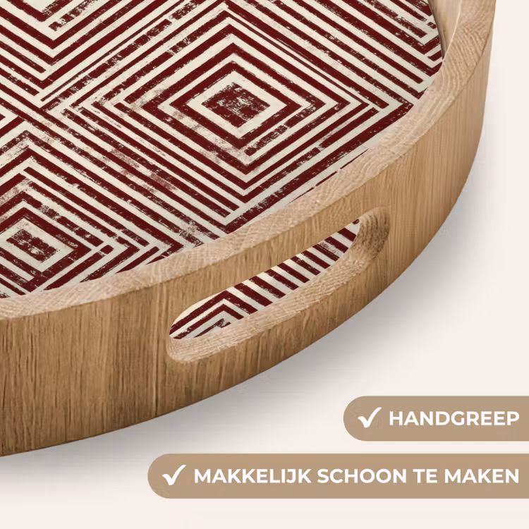 Gepersonaliseerd dienblad - Geometrisch - Patroon - Rood — 5