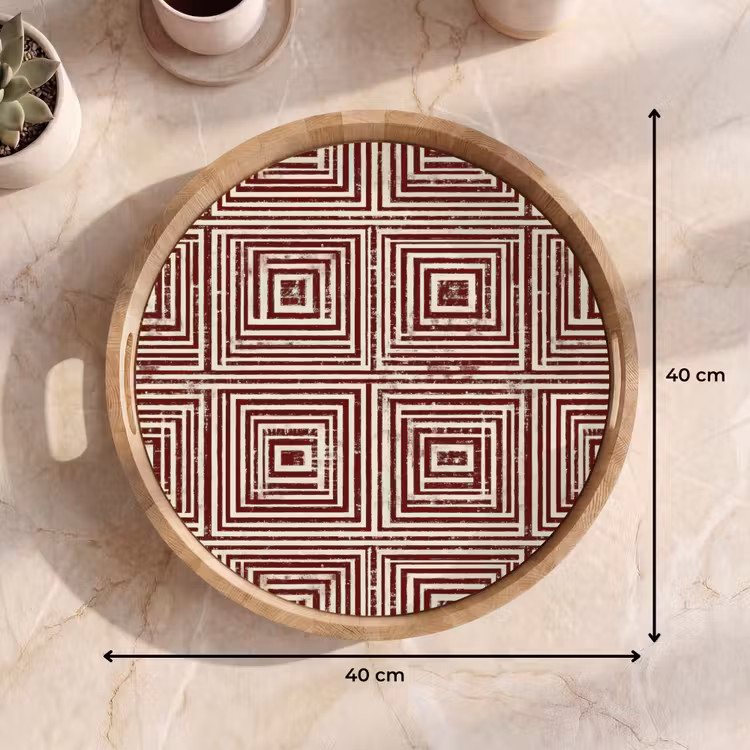Gepersonaliseerd dienblad - Geometrisch - Patroon - Rood — 9