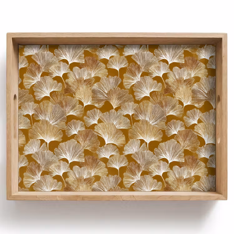 Dienblad - Ginkgo - Bladeren - Goud — 1