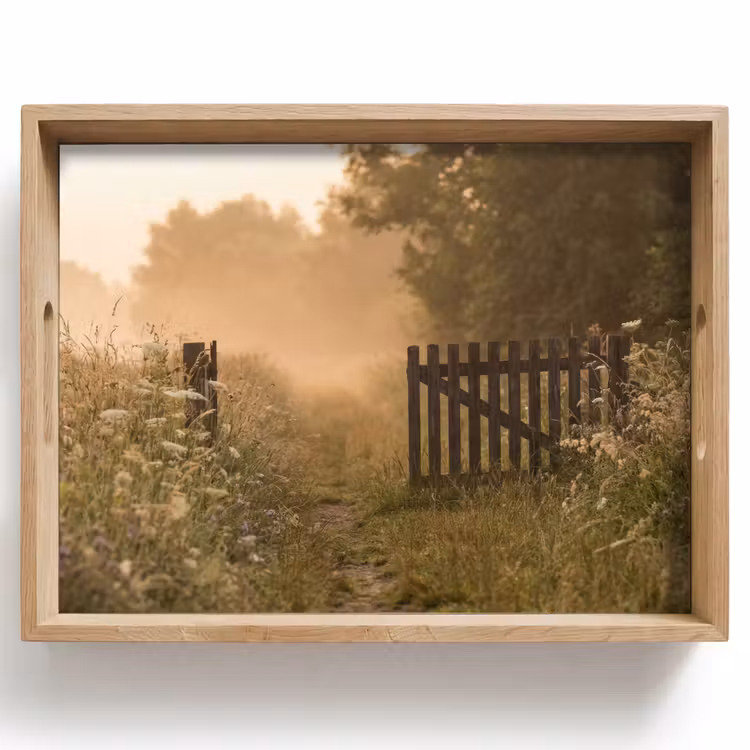 Dienblad - Hek - Natuur - Mist - Veld — 1