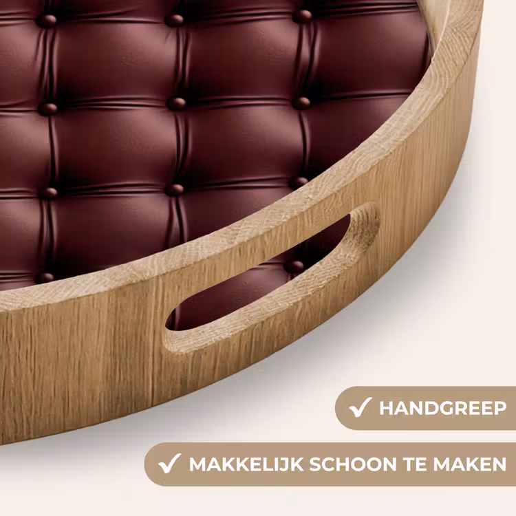 Gepersonaliseerd dienblad - Leer - Patroon - Bordeaux — 5