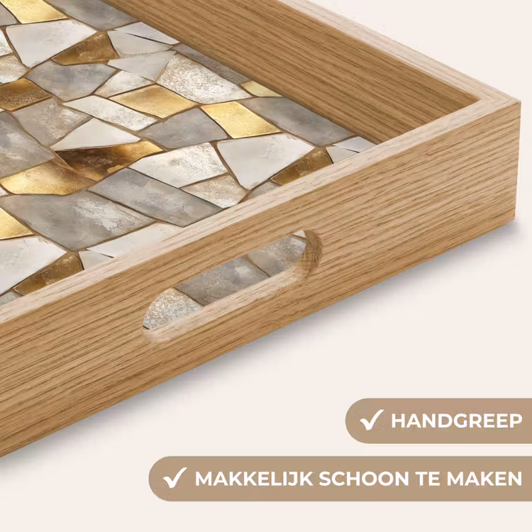 Dienblad - Mozaïek - Marmer - Goud — 5