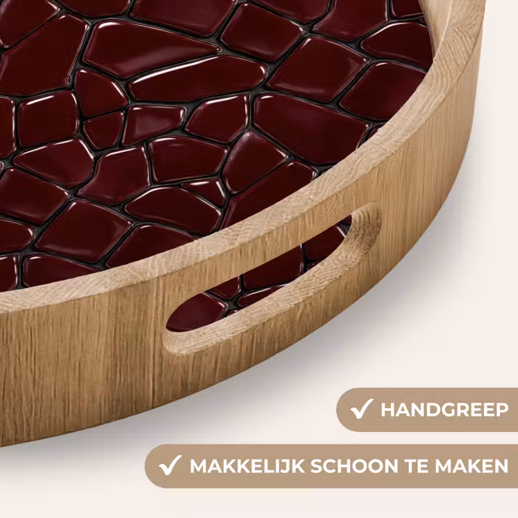 Gepersonaliseerd dienblad - Mozaïek - Tegel - Bordeauxrood — 5
