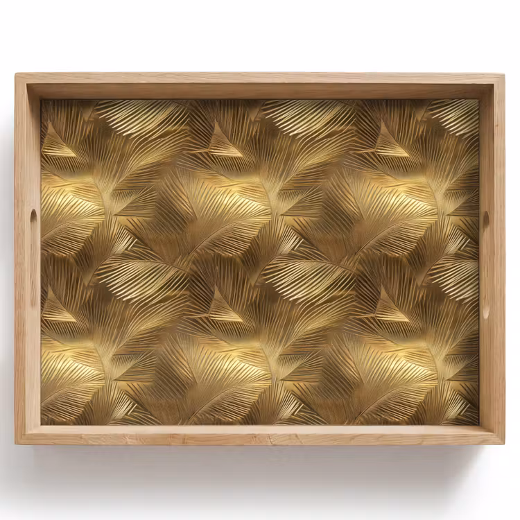 Dienblad - Palm - Waaier - Goud — 1