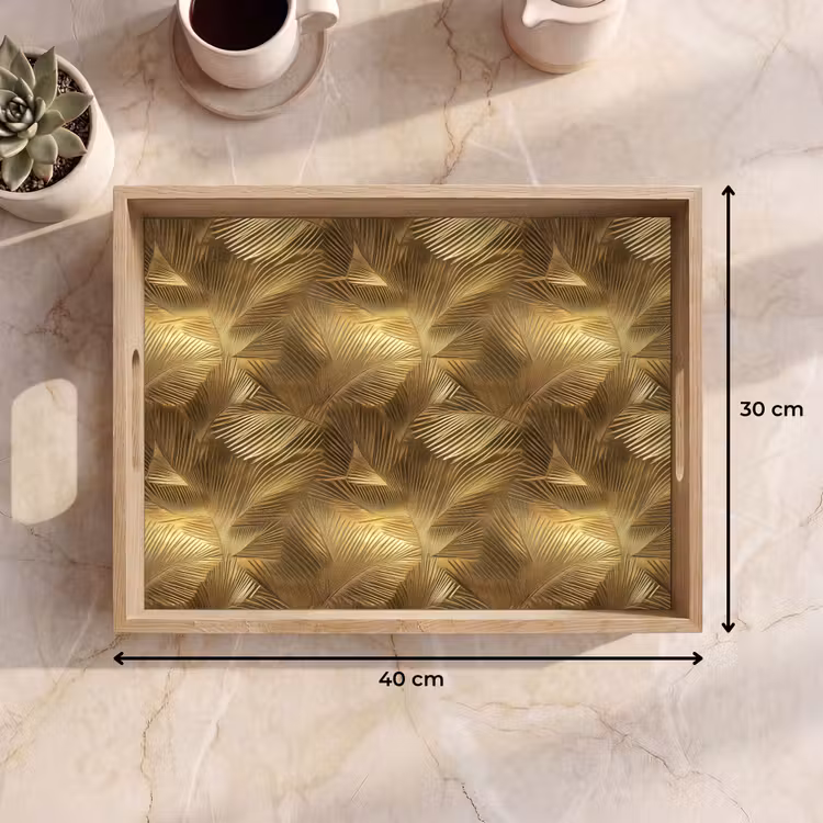 Dienblad - Palm - Waaier - Goud — 9