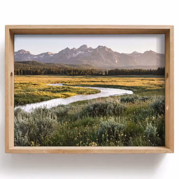 Dienblad - Berglandschap - Rivier - Bos — 1