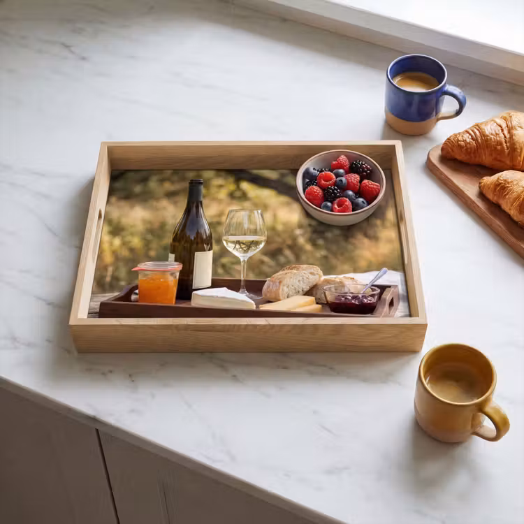 Dienblad - Picknick - Wijn - Kaasplankje — 4