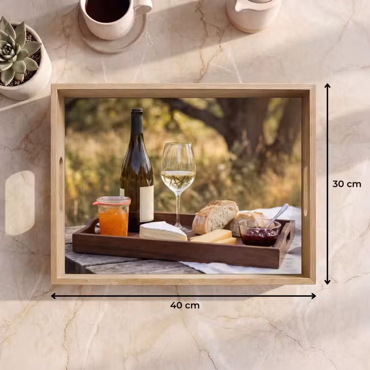 Dienblad - Picknick - Wijn - Kaasplankje — 9