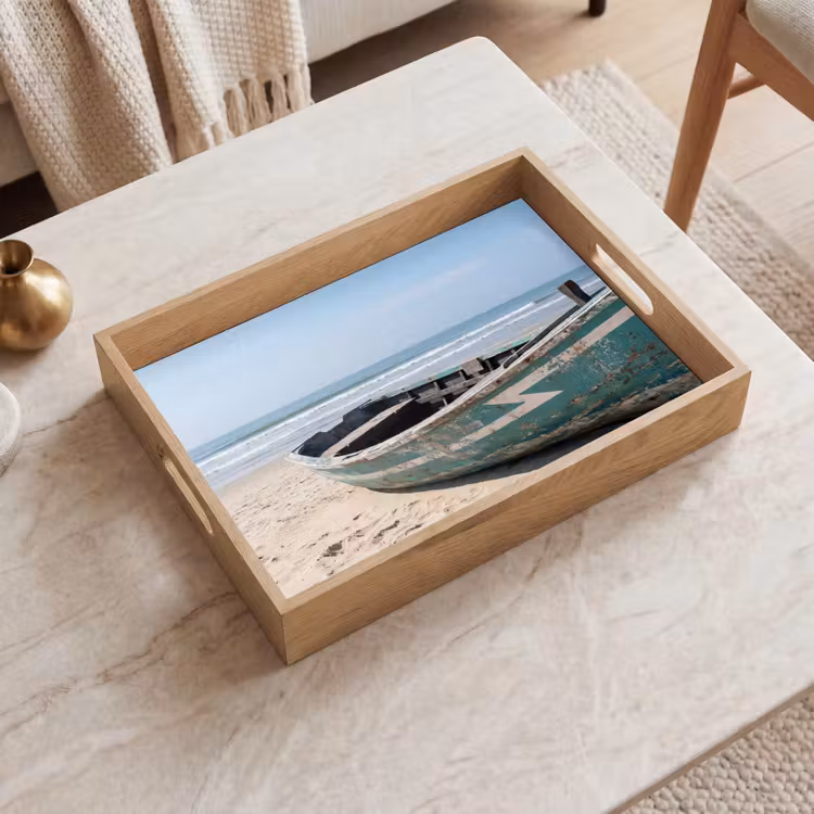 Dienblad - Boot - Zandstrand - Zee — 2
