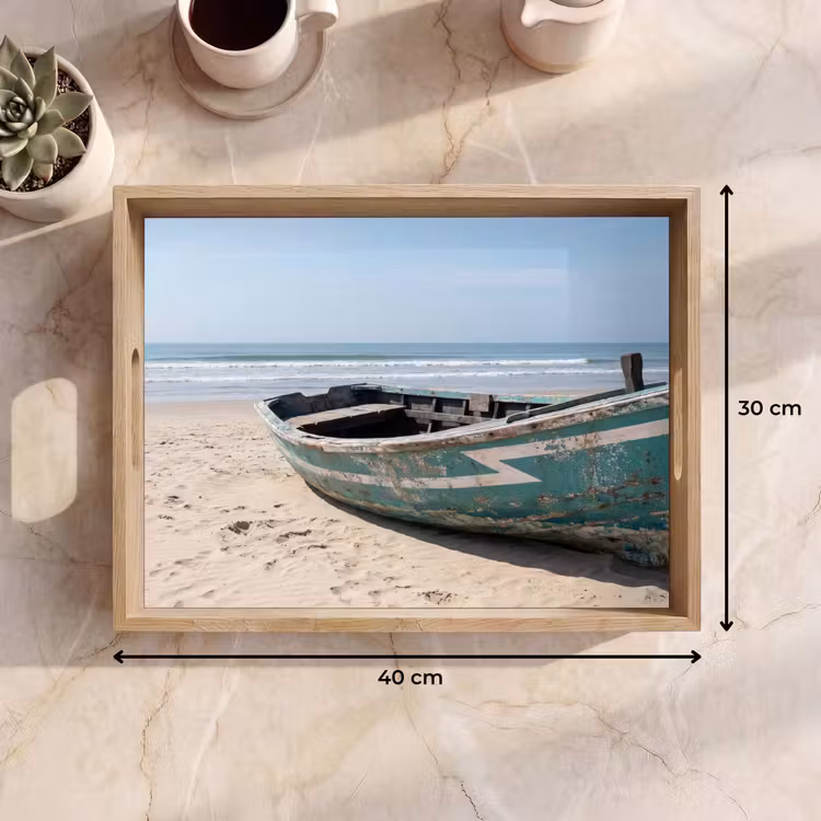 Dienblad - Boot - Zandstrand - Zee — 9