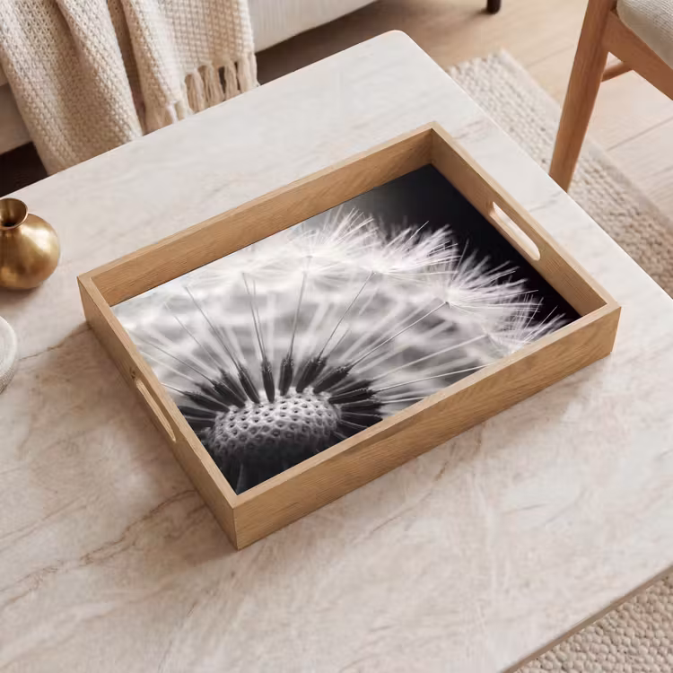Dienblad - Paardenbloem - Zwart - Wit — 2