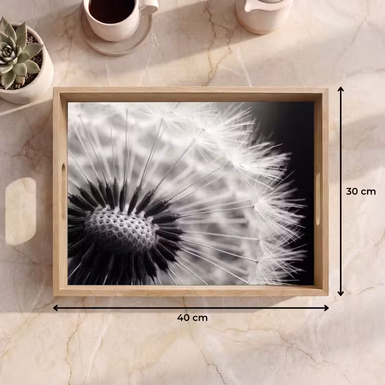 Dienblad - Paardenbloem - Zwart - Wit — 9