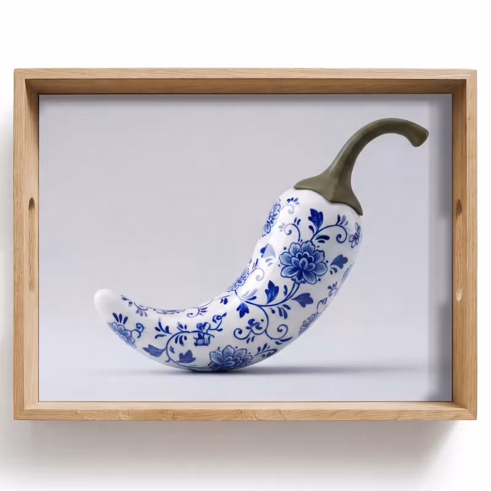 Dienblad - Chilipeper - Keramiek - Blauw — 1
