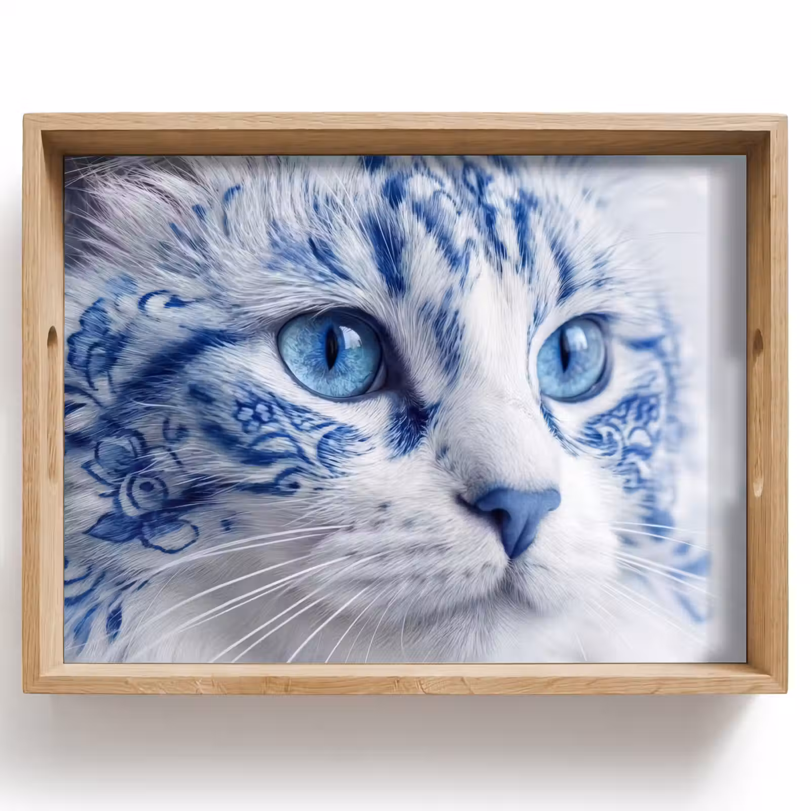 Dienblad - Kat - Patroon - Blauw — 1