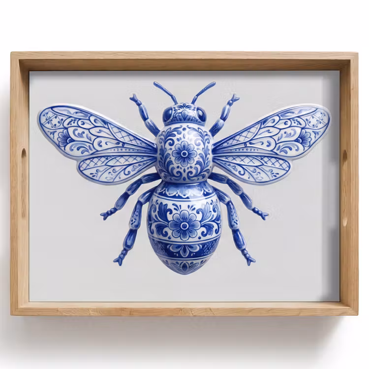 Dienblad - Bij - Modern - Delfts - Blauw — 1