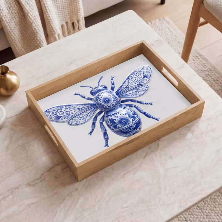 Dienblad - Bij - Modern - Delfts - Blauw — 2