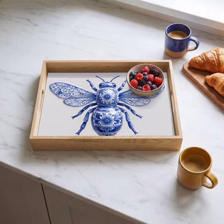 Dienblad - Bij - Modern - Delfts - Blauw — 4