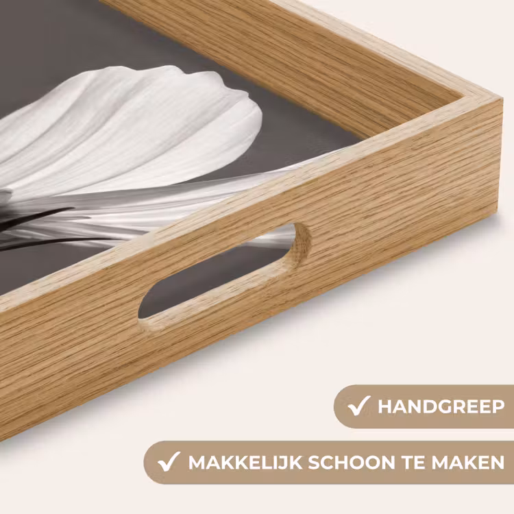 Dienblad - Bloem - Minimalistisch - Zwart - Wit — 5