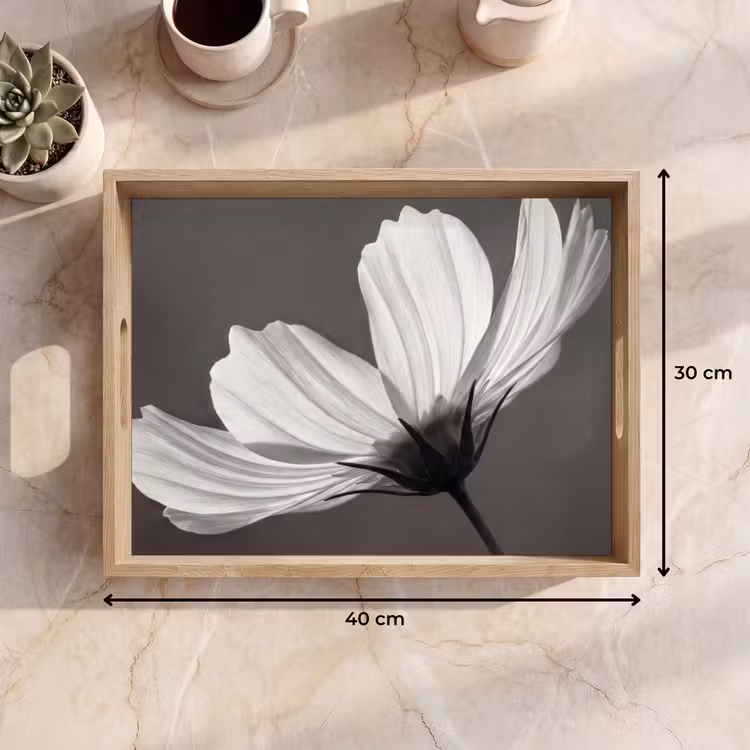 Dienblad - Bloem - Minimalistisch - Zwart - Wit — 9