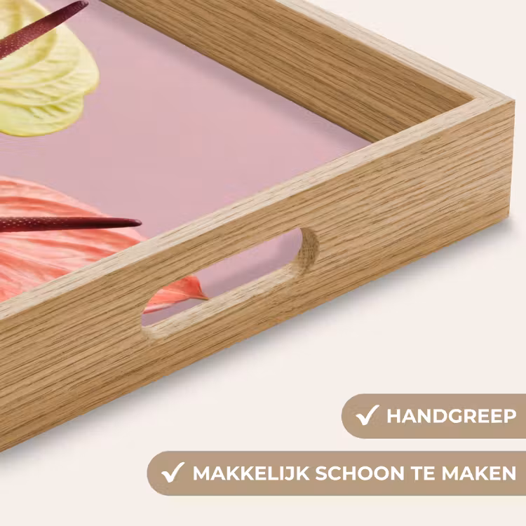 Dienblad - Bloemen - Anthuriums - Geel - Roze — 5