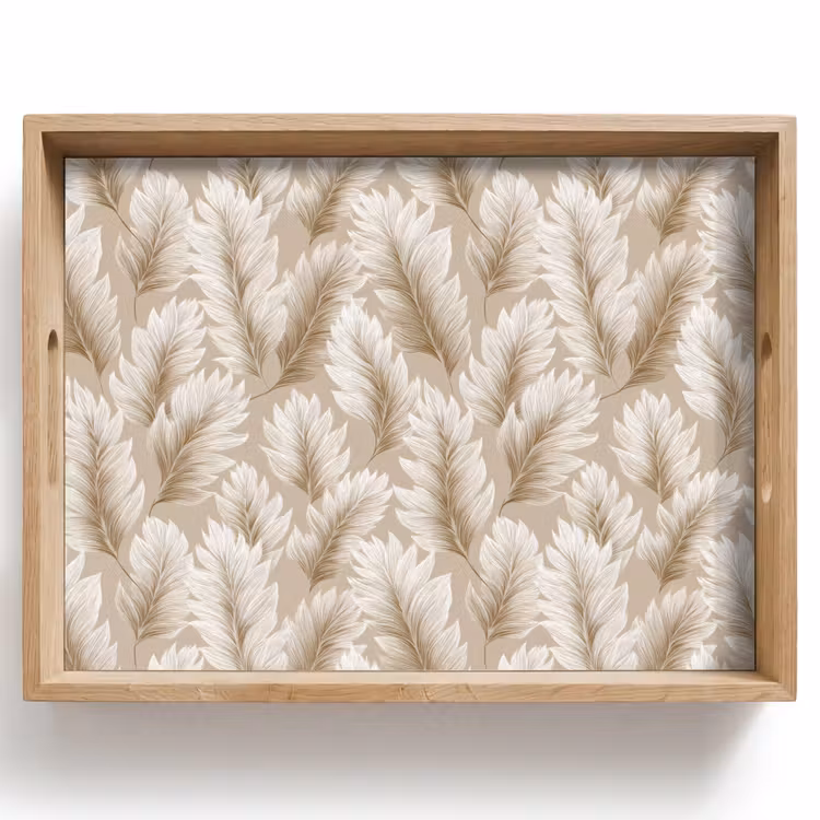 Dienblad - Botanisch - Patroon - Beige — 1