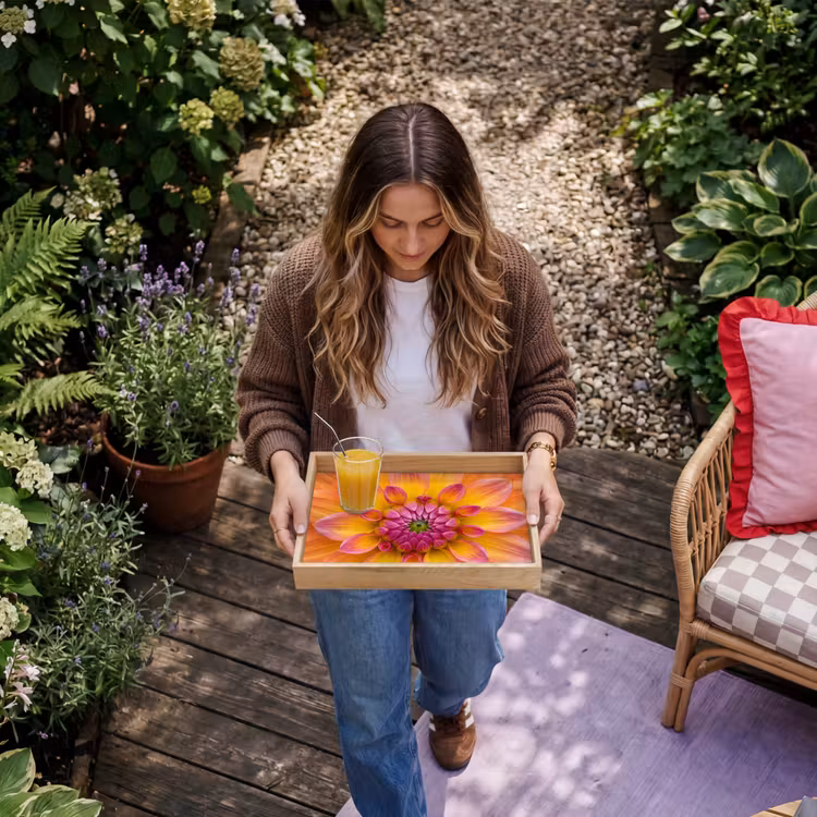 Dienblad - Dahlia - Bloem - Oranje — 8