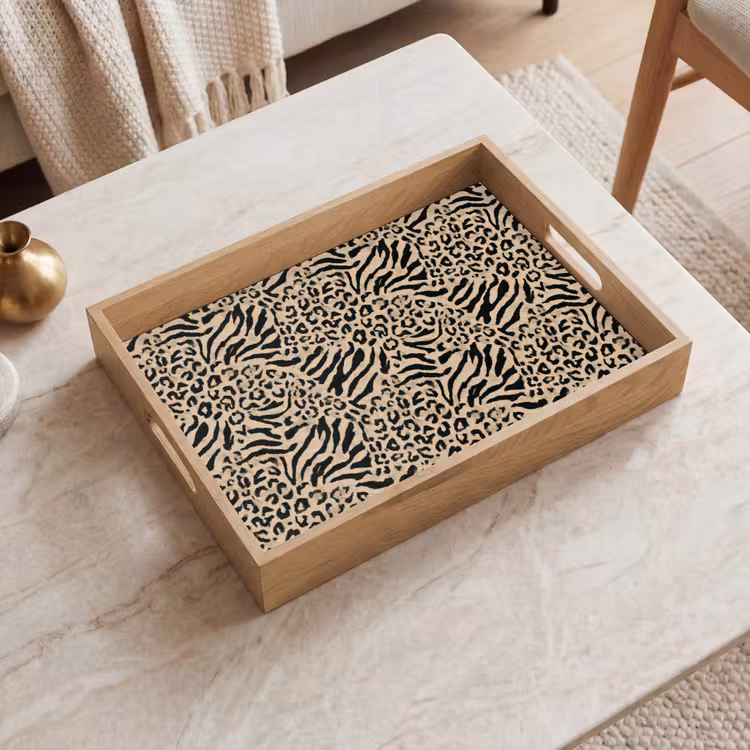 Dienblad - Giraf - Zebra - Motief - Bruin — 2