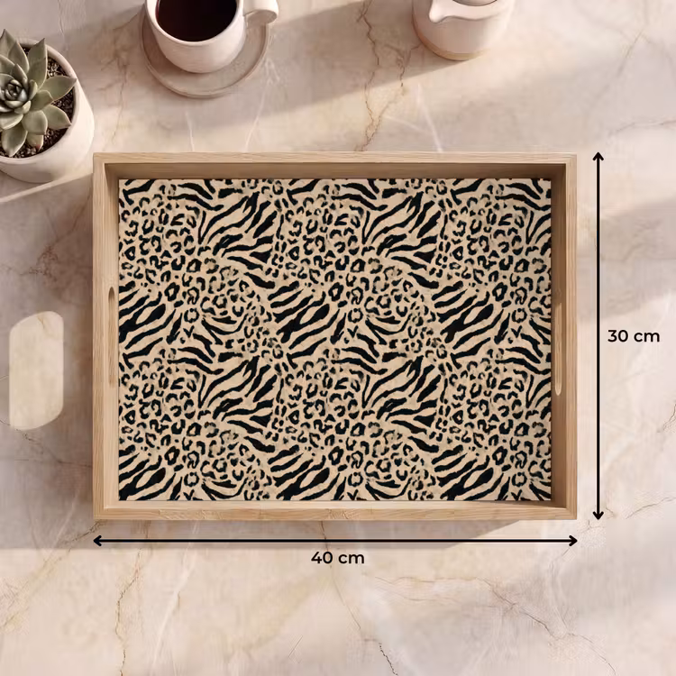 Dienblad - Giraf - Zebra - Motief - Bruin — 9