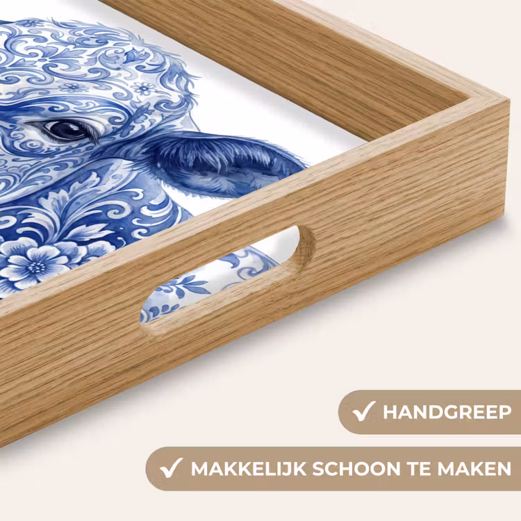 Dienblad - Illustratie - Koe - Blauw — 5