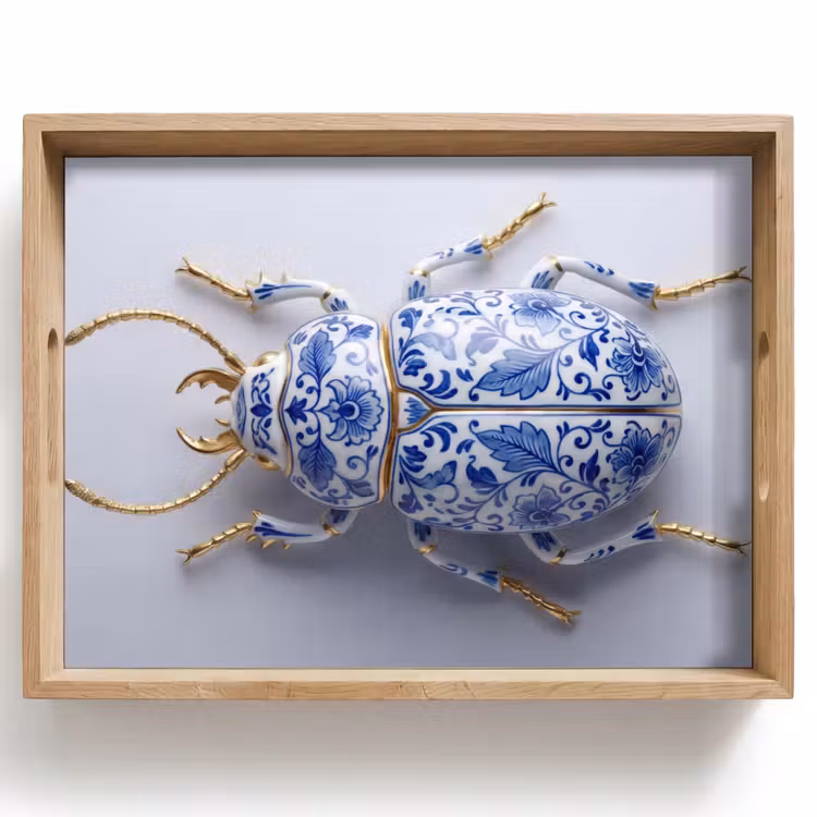 Dienblad - Kever - Delfts - Blauw - Goud — 1
