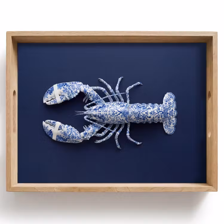 Dienblad - Kreeft - Porselein - Delfts - Blauw — 1