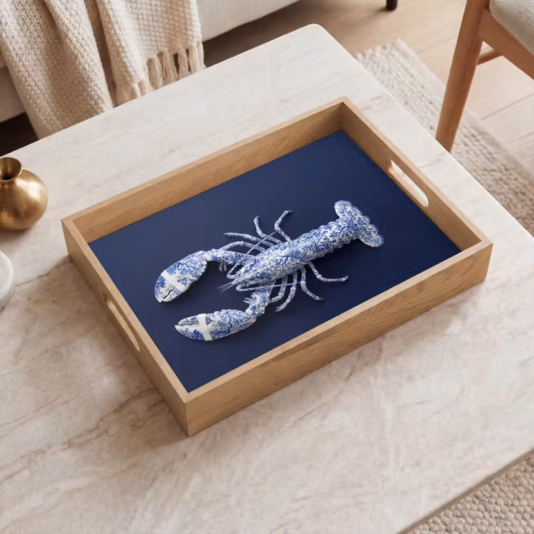 Dienblad - Kreeft - Porselein - Delfts - Blauw — 2