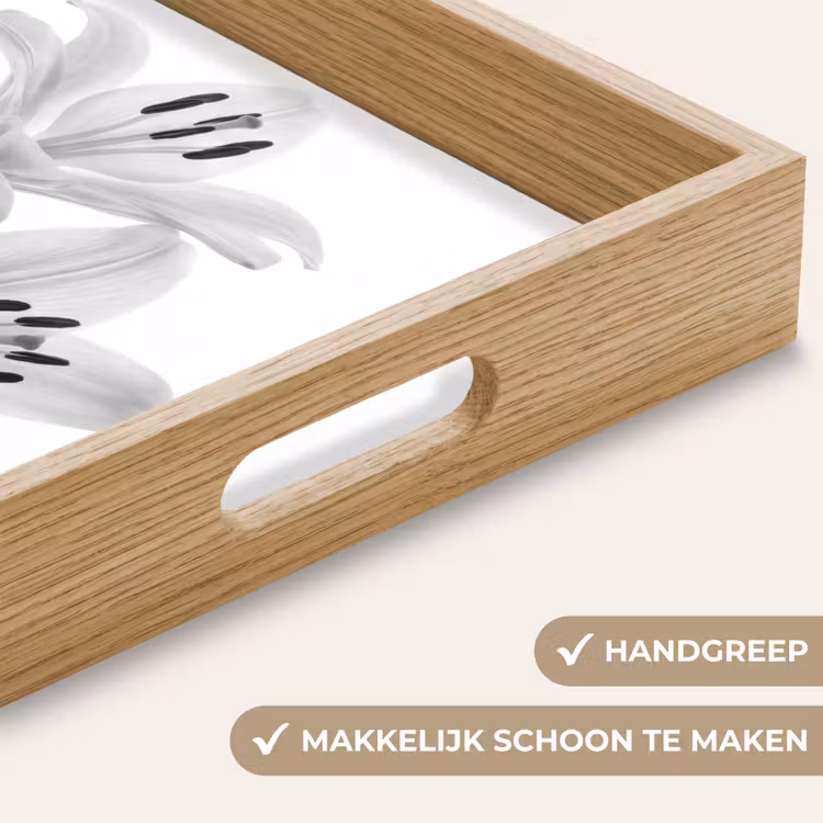 Dienblad - Lelies - Elegant - Zwart - Wit — 5