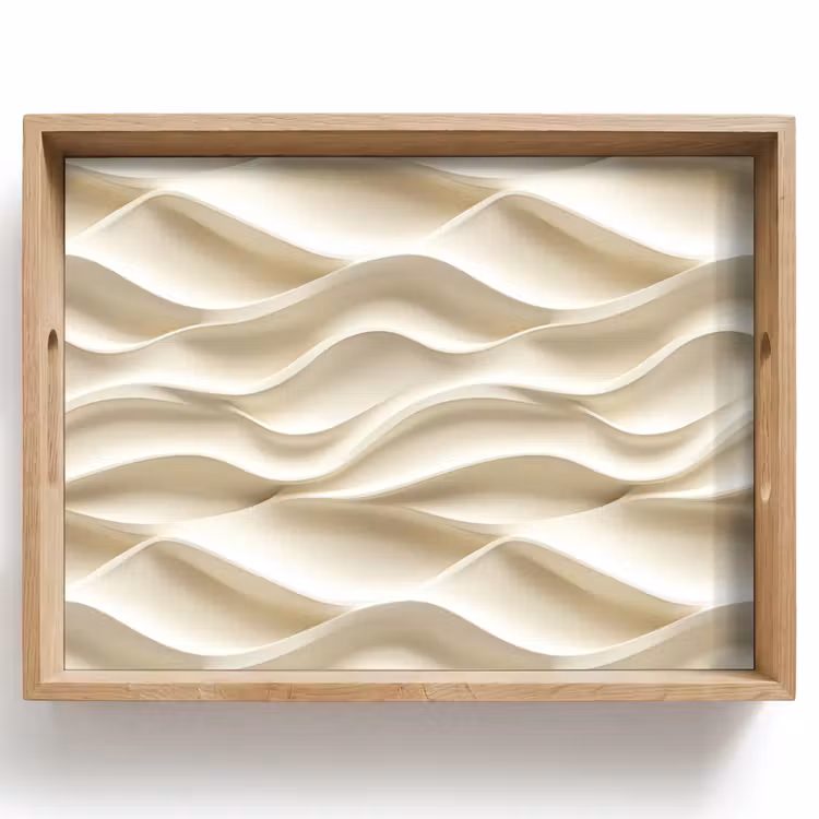 Dienblad - Lijnen - Golvend - Crème — 1