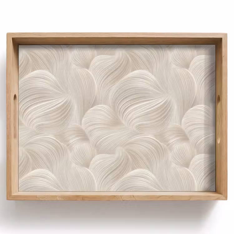 Dienblad - Lijnen - Waaier - Beige — 1