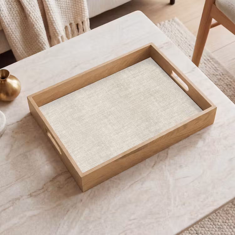 Dienblad - Linnen - Textuur - Beige — 2