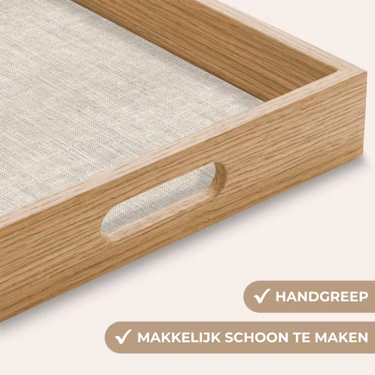 Dienblad - Linnen - Textuur - Beige — 5
