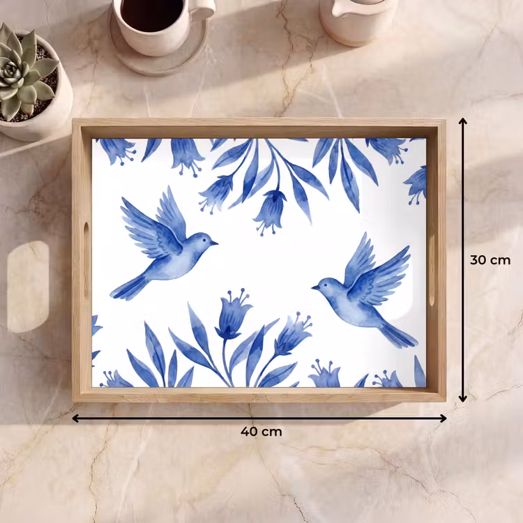 Dienblad - Modern - Vogels - Delfts - Blauw — 9